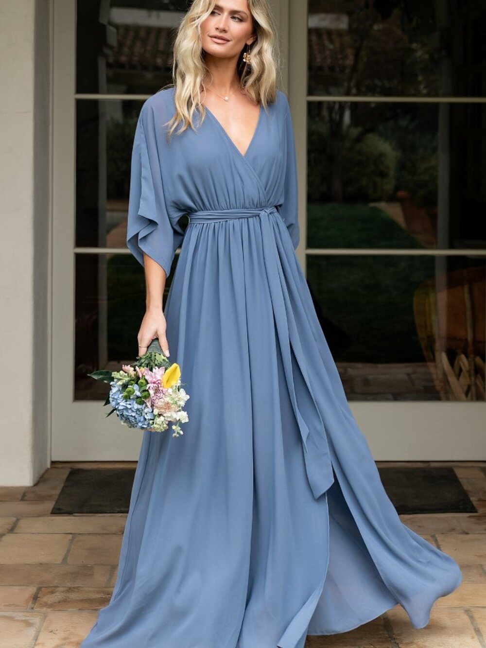 Baltic Born Kia Kimono Maxi Dress | Whisper Blue Size XLXL